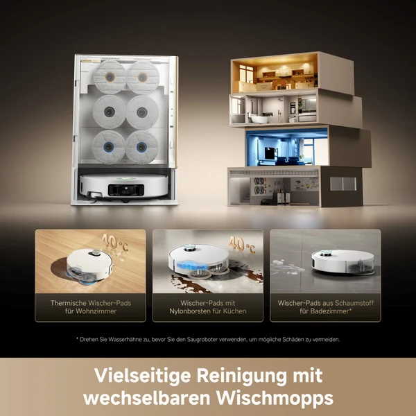 Vielseitige Reinigung mit wechselbaren Wischmopps