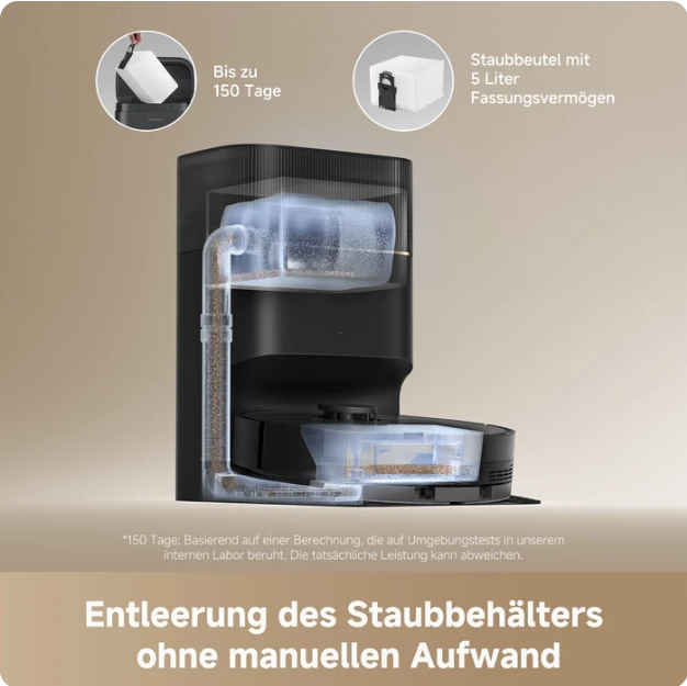 150 Tage ² Staubsaugen ohne manuellen Aufwand