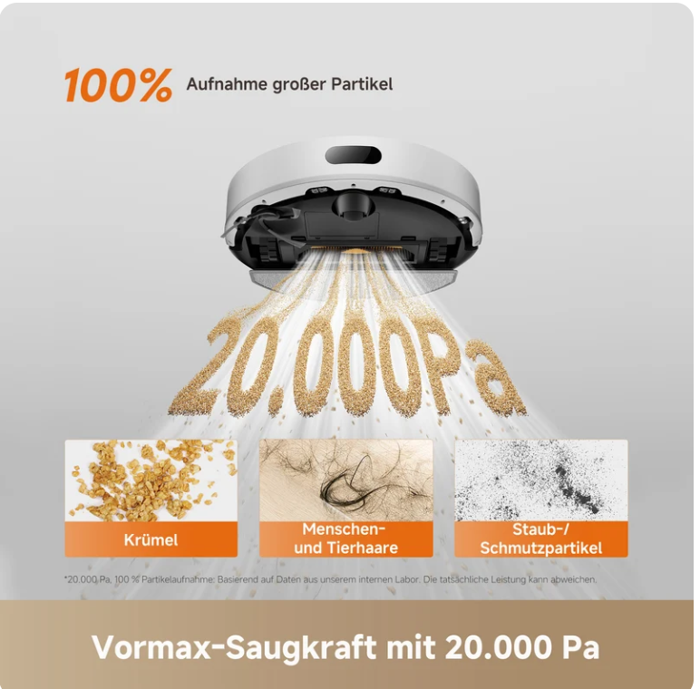 20.000 Pa Vormax™-Saugkraft für eine noch gründlichere Reinigung