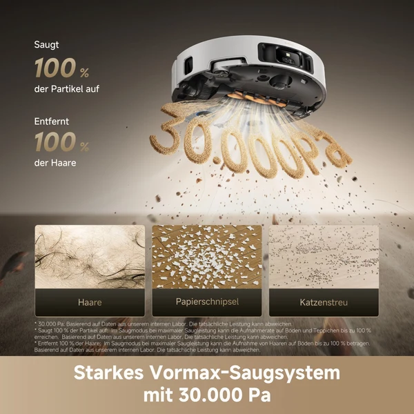 Starkes Vormax-Saugsystem mit 30.000 Pa