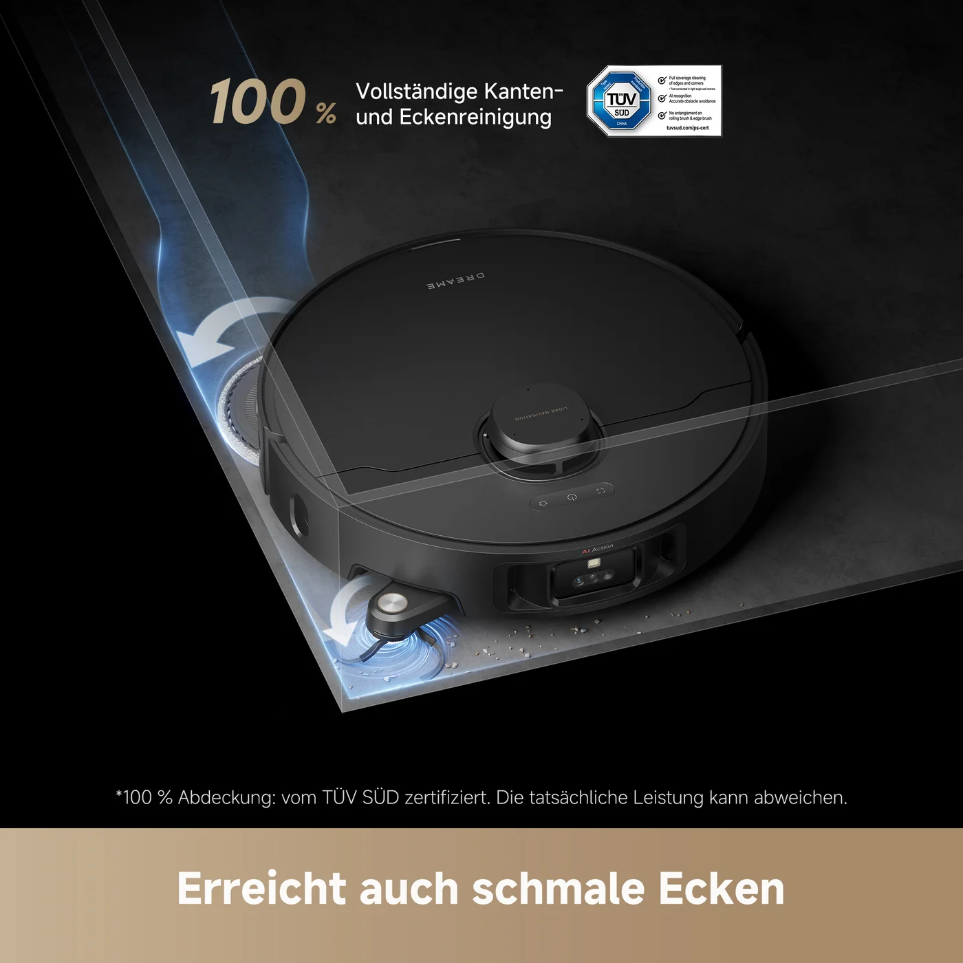 Ecken besser erreichen und Schwellen überwinden