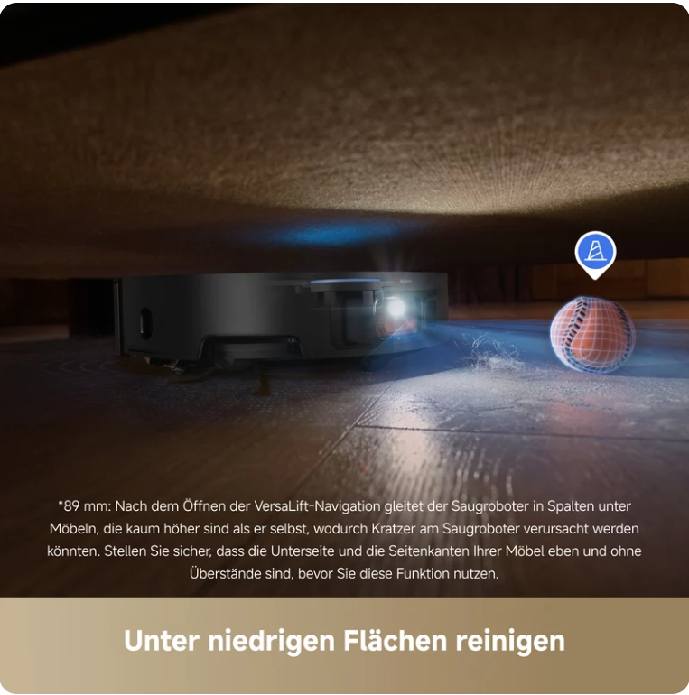 Reinigung unter niedrigen Möbeln leicht gemacht